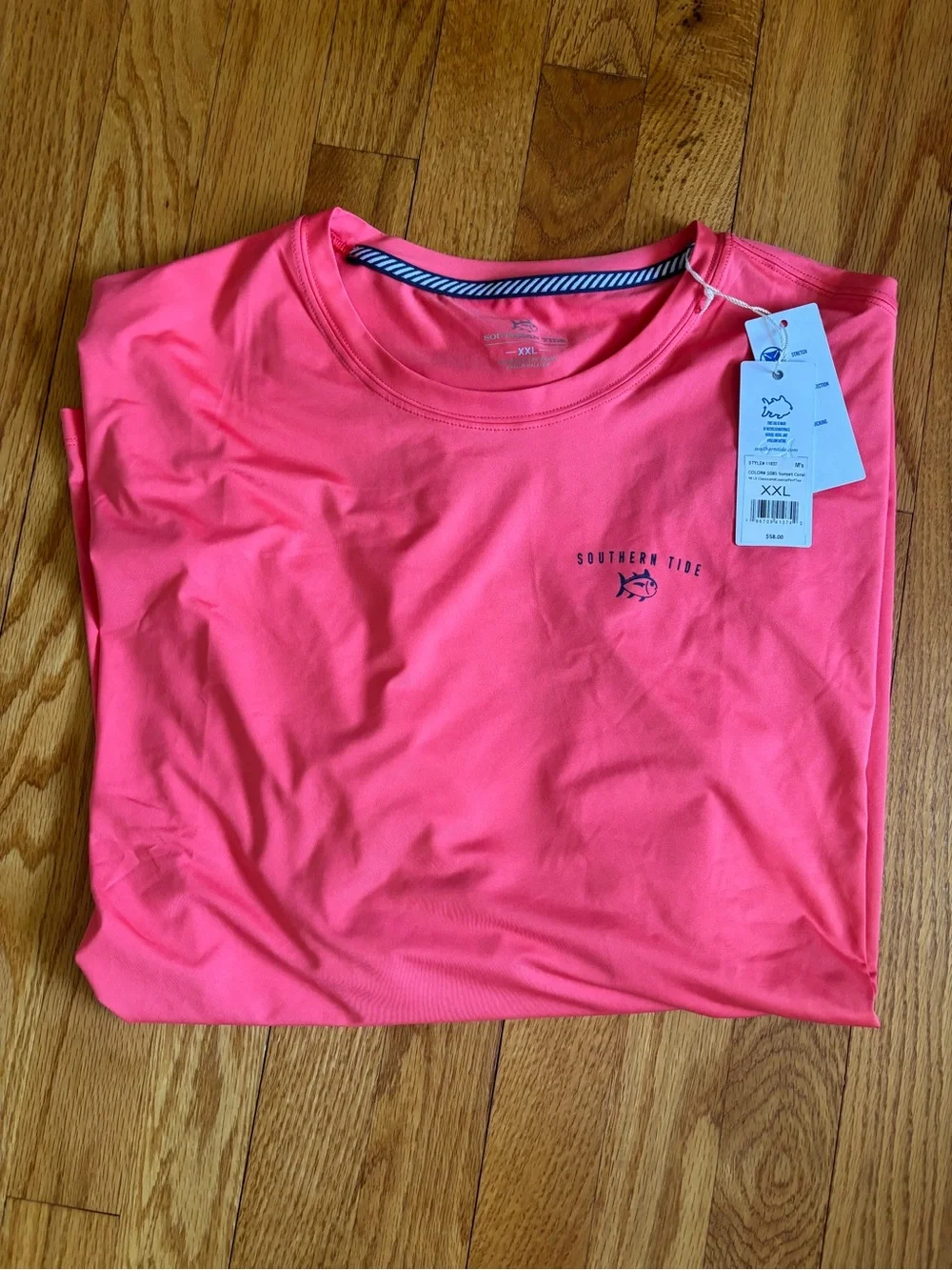 Southern Tide Sunset Coral Performance Tee - Picture 1 of 3